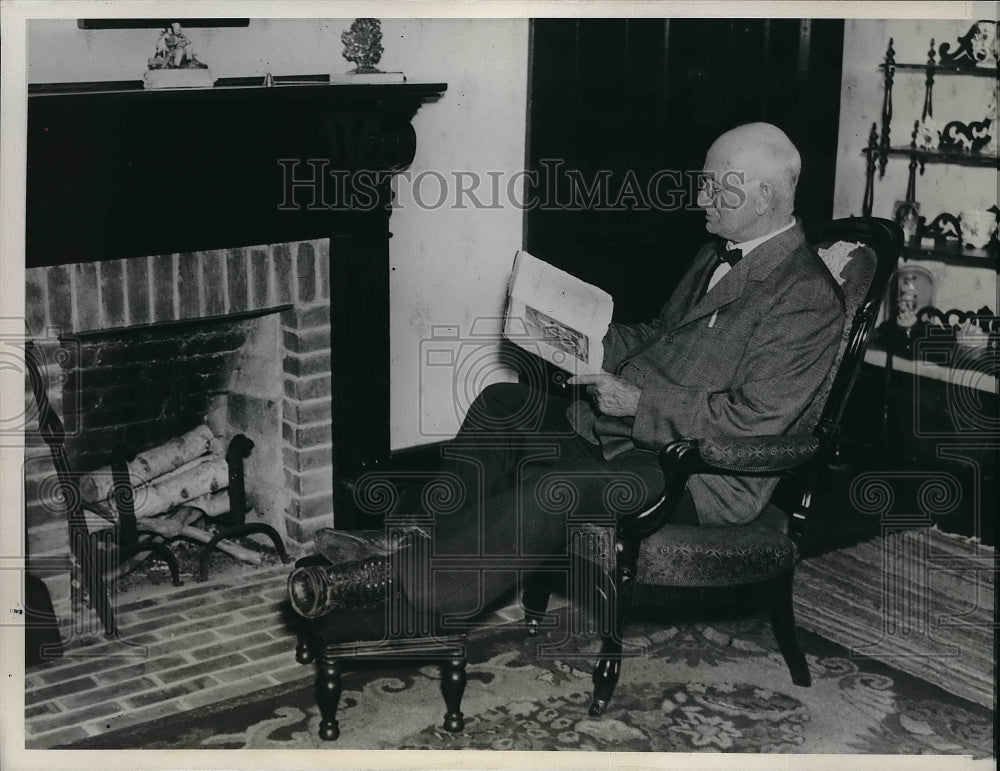 1937 Press Photo J Mort Hinchman Friend Of James Whitcomb Riley - Historic Images