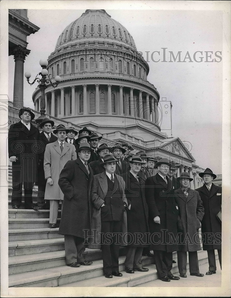 1946 Press Photo N.Y Postal Delegation attend hearing on Burch Bill in Capitol. - Historic Images