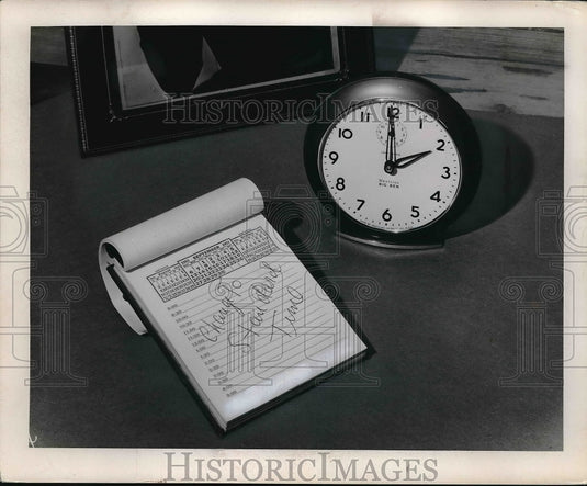 1953 Press Photo Personal calender on display-Historic Images