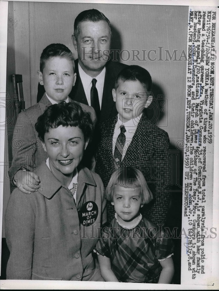 1959 Press Photo Virginia Connors after being named the National March of Dimes-Historic Images