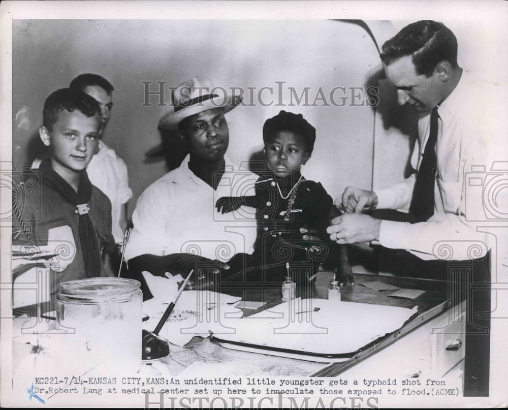 1951 Dr Robert Lang Giving Child Shot - Historic Images