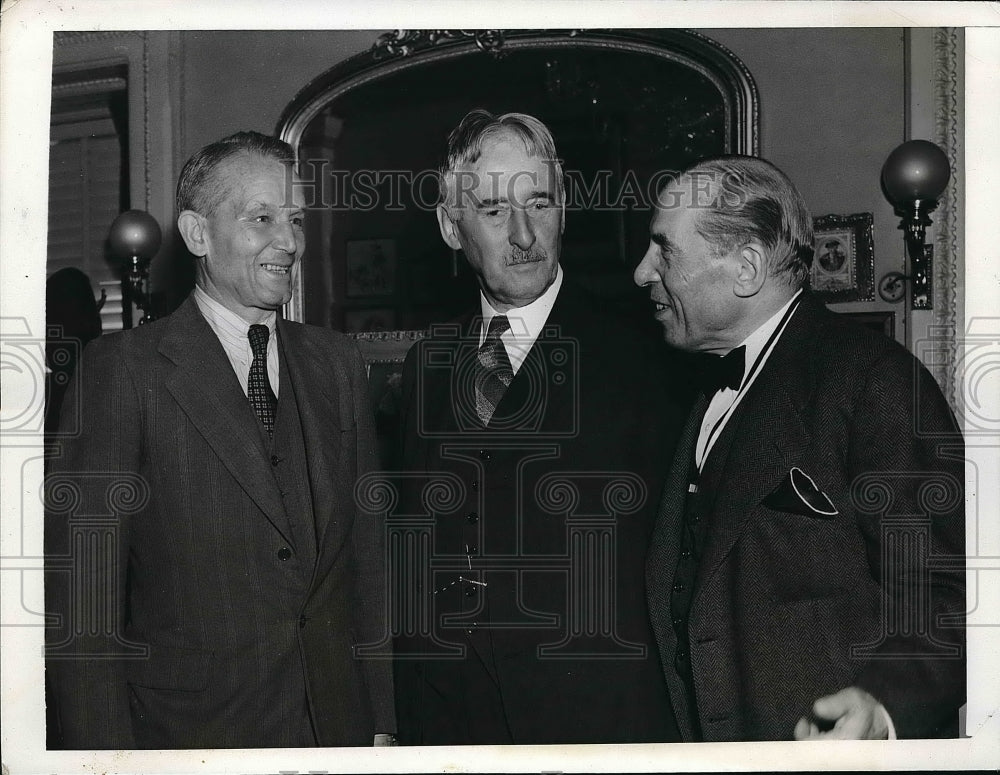 1941 Press Photo Admiral Emory S. Land, Henry L. Stimson, Rep. Sol Bloom - Historic Images