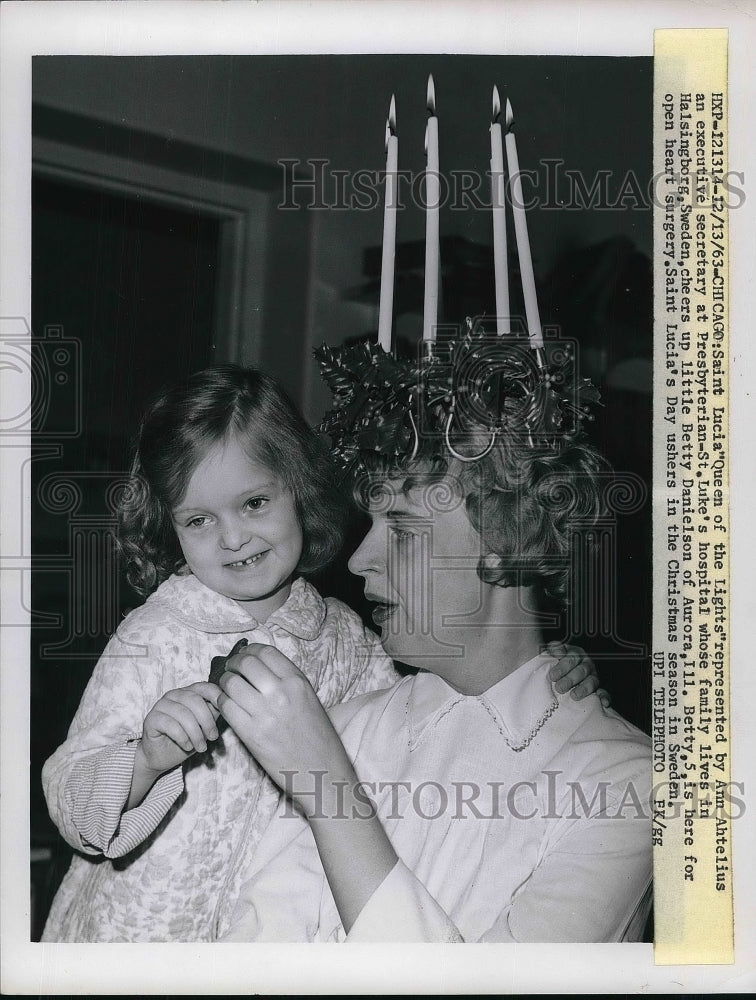 1963 Press Photo Saint Lucia &quot;Queen of the Lights&quot; represented by Ann Ahtelius-Historic Images