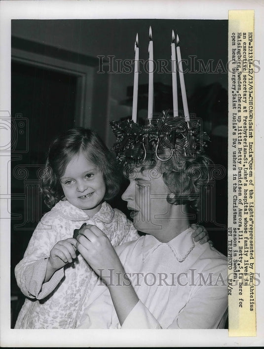 1963 Press Photo Saint Lucia "Queen of the Lights" represented by Ann Ahtelius-Historic Images