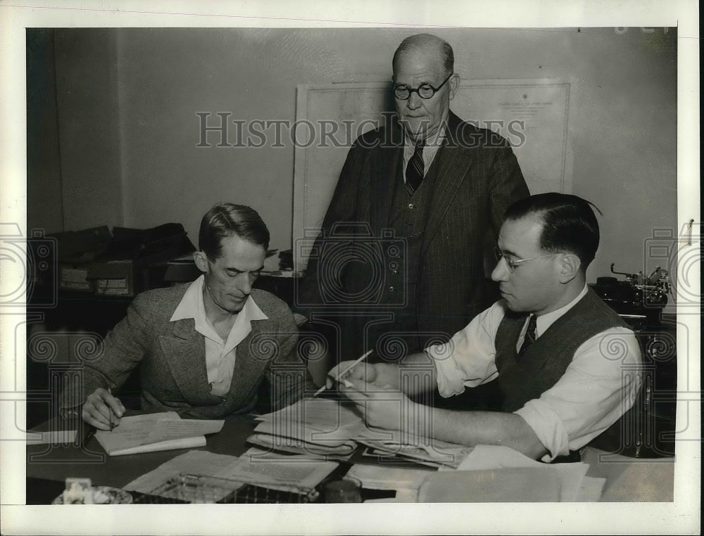 1937 Press Photo Secretarial Staff for President Roosevelt Marvin McIntyre - Historic Images