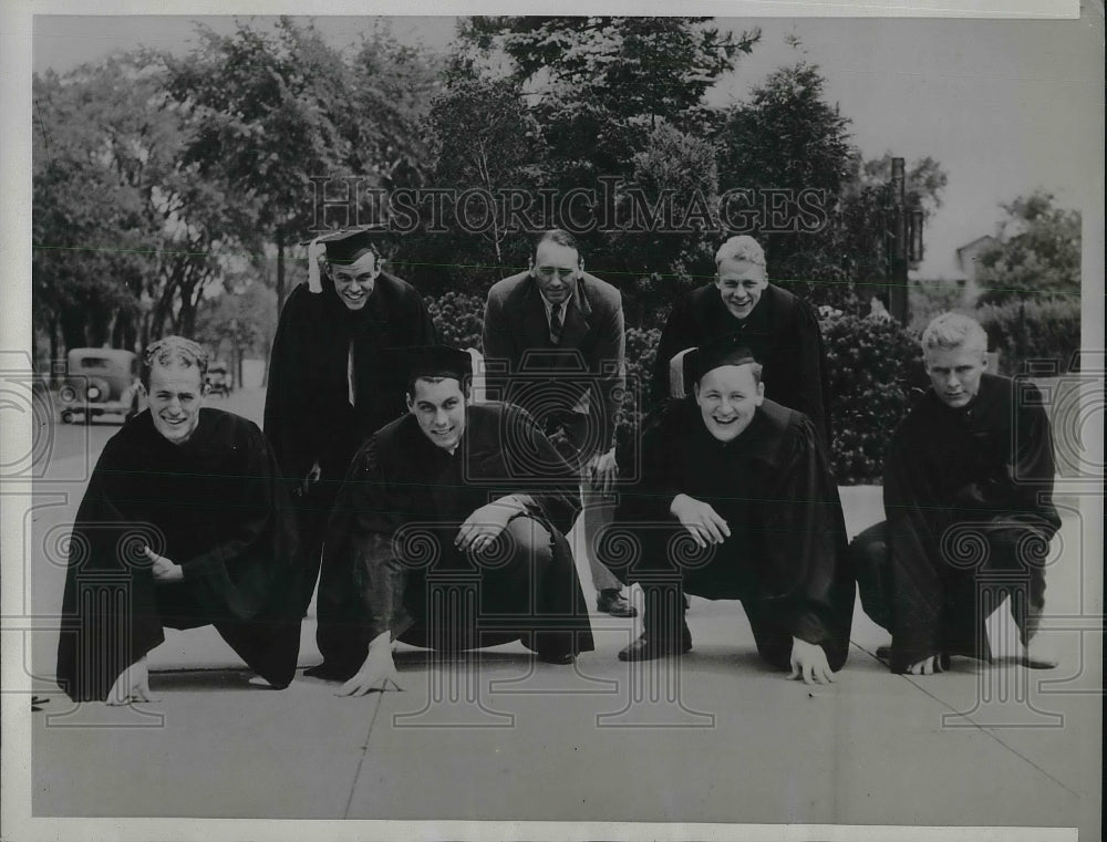 1934 Press Photo Northwestern Univeristy athletic stars Art Jens, Jack Huess, - Historic Images