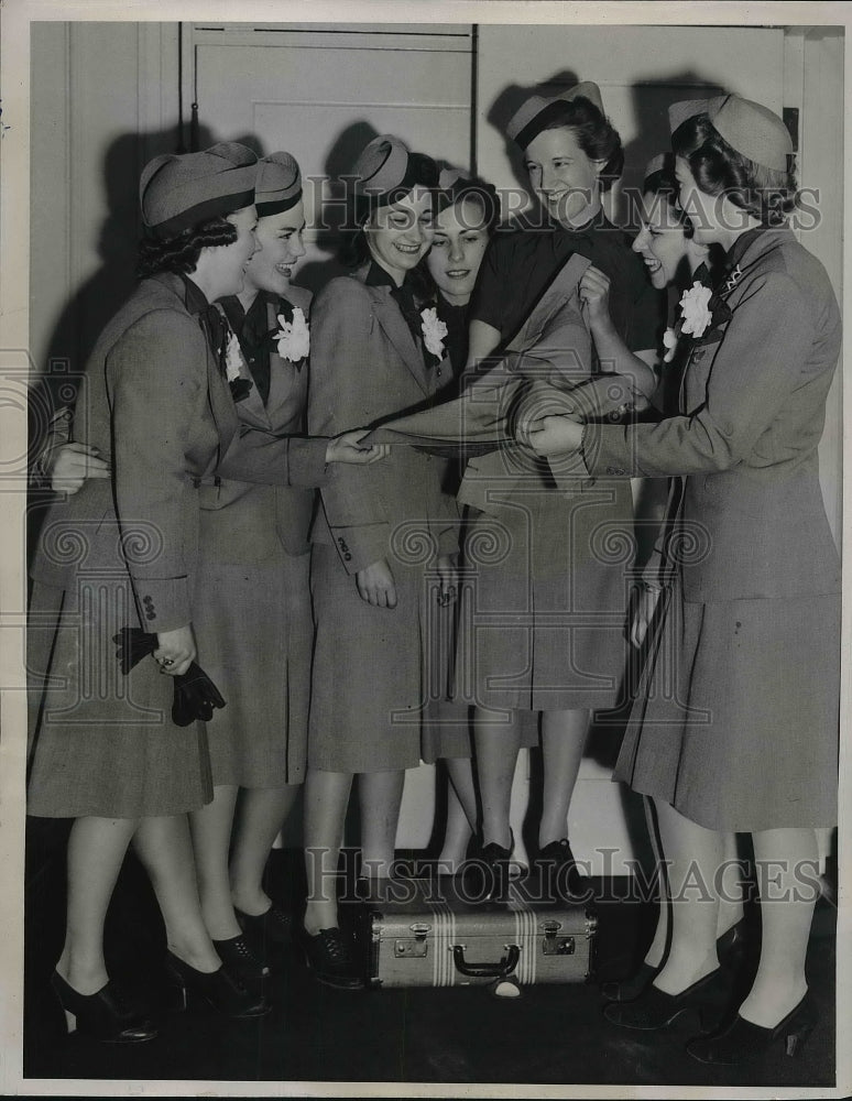 1941 Stewardesses Clara Johnson, Bea Ashbrine, Alma Boomer - Historic Images