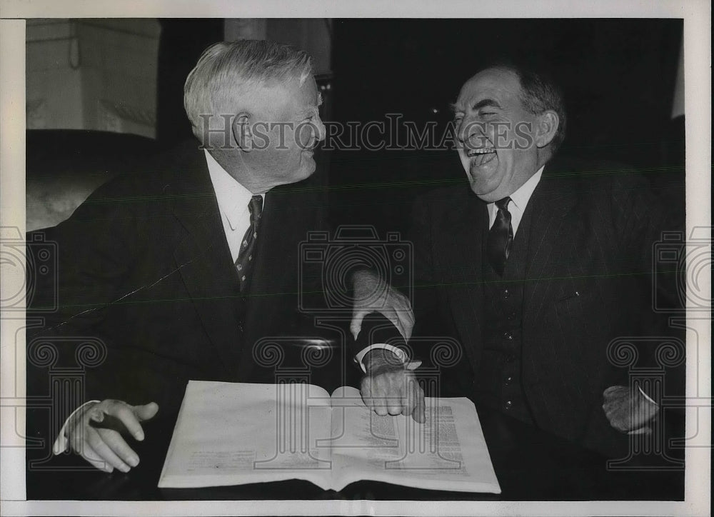 1938 Press Photo Vice President John Garner with House Speaker William Bankhead - Historic Images