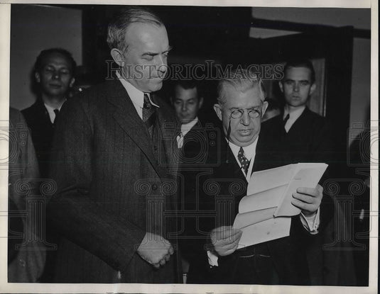 1934 Press Photo William MacCracken and Chesley Jurney - Historic Images