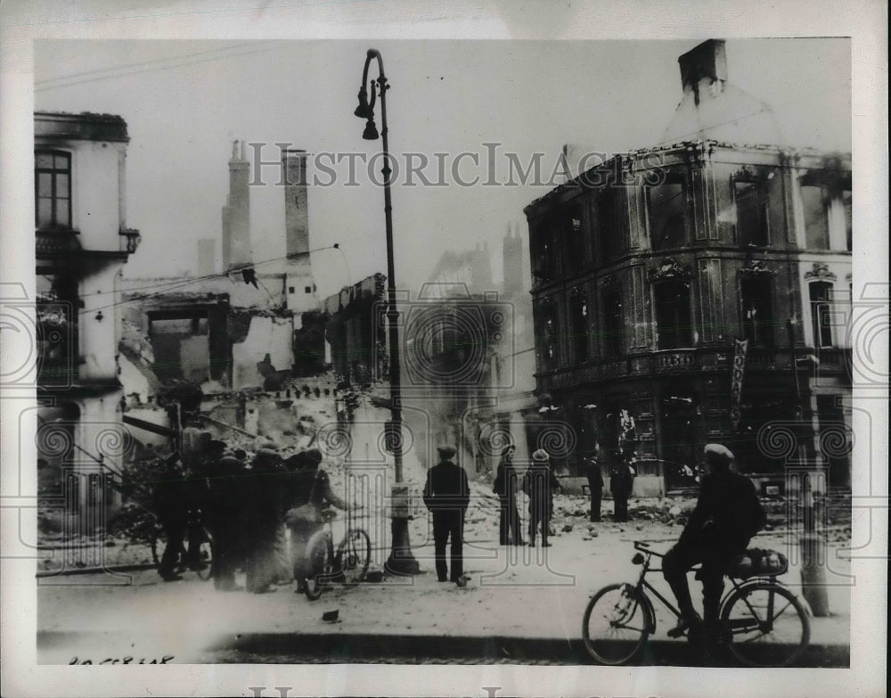 1940 Wreckage after German Bombers attacked an open town in Belgium.-Historic Images