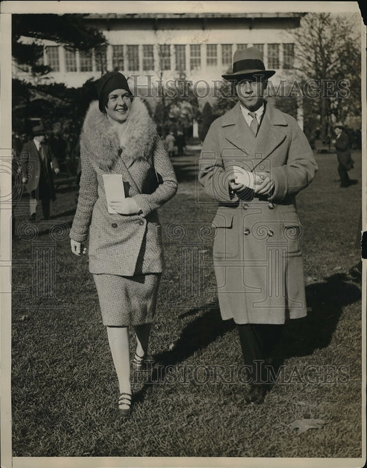 1930 Miss Barbara Babcock and Mr. Bugened Geddas at the meeting of-Historic Images
