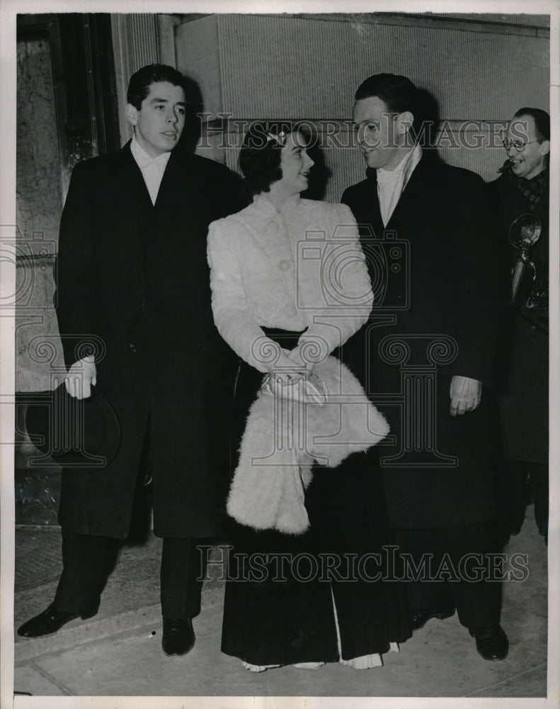 1938 Press Photo Bill Jenning, Suzanne Close,Joe Ayres at Ritz Carlton Hotel - Historic Images