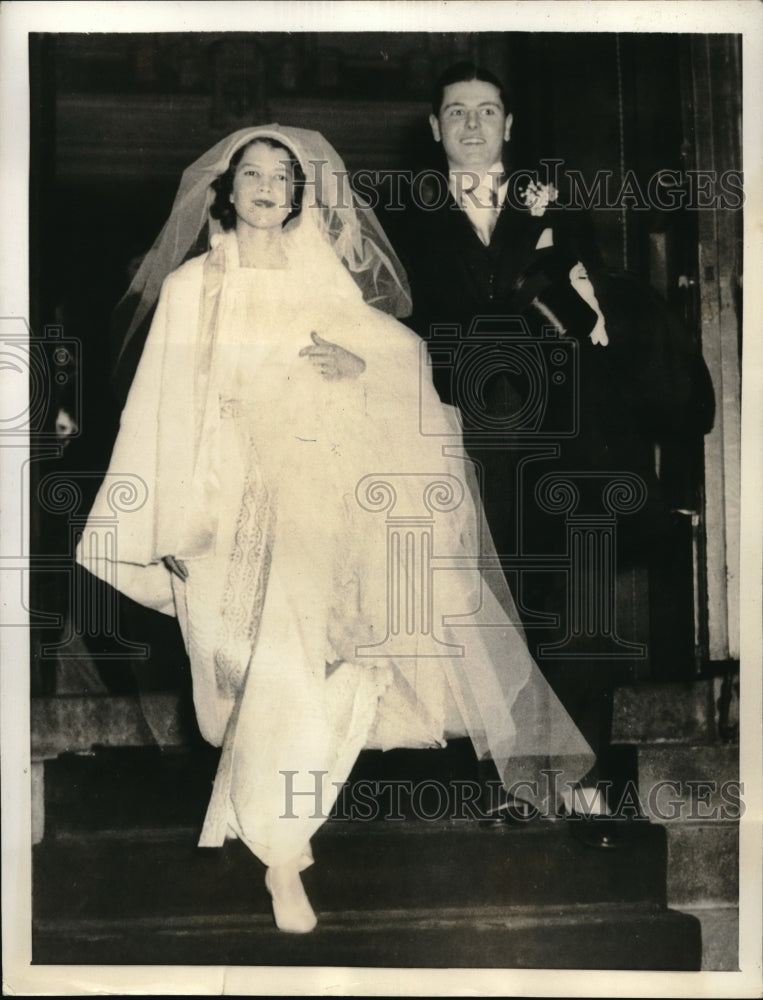 1934 Press Photo Miss Mary Kernocham, Crawford Blagden Jr.-Historic Images