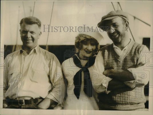 1926 Press Photo W. Fred Kohler, Novelist with Daughter Virginia, James Wallace - Historic Images