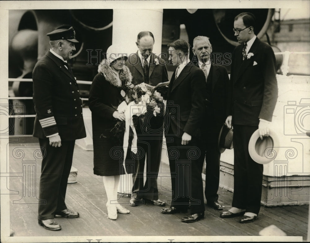 1929 Press Photo Wedding Marta Krauhse of Fritz Beyer, Capt. Filzinger, Kohler-Historic Images