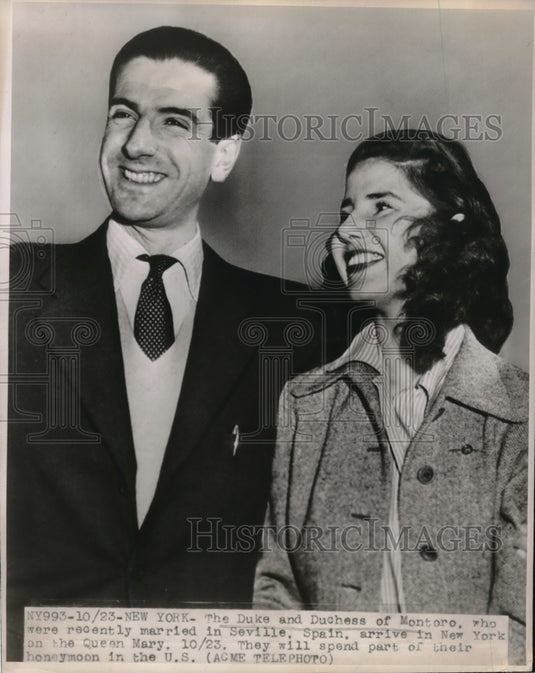 1947 Duke & Duchess Of Montero Arrive In New York - Historic Images