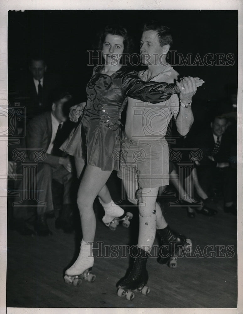 1948 Donald Kerr and Terry Theisen skating-Historic Images