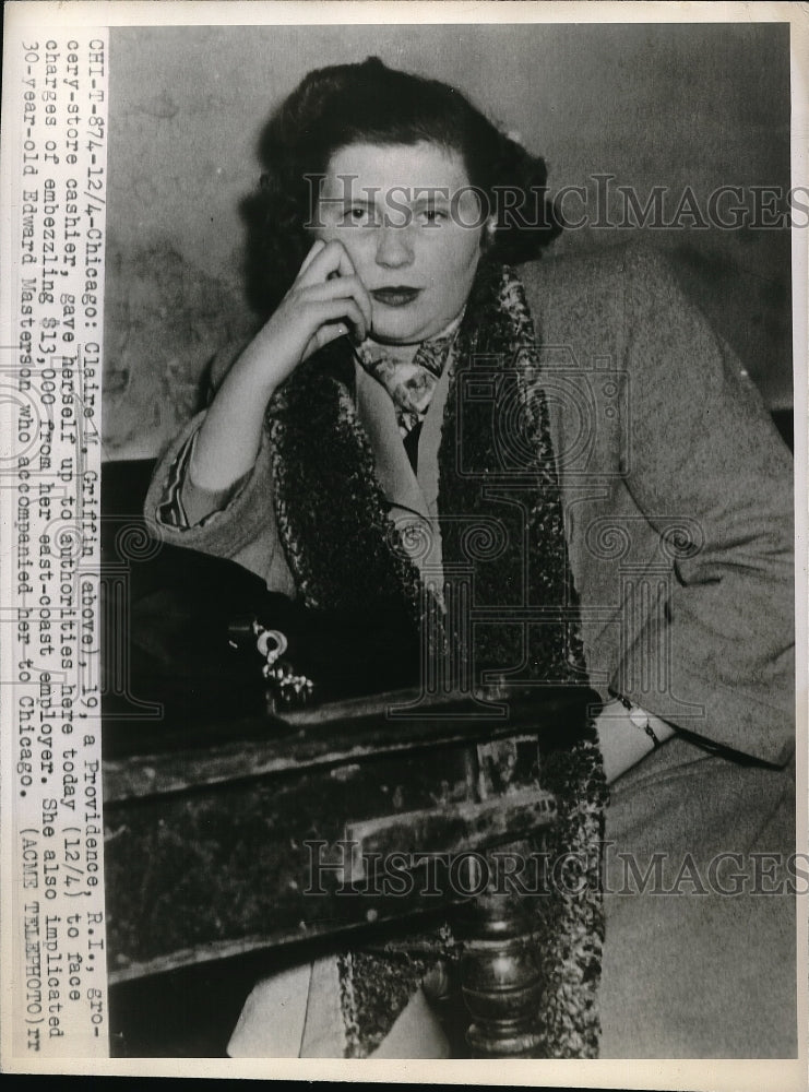 1947 Claire M. Griffin, Cashier Turned Herself In on Embezzlement - Historic Images