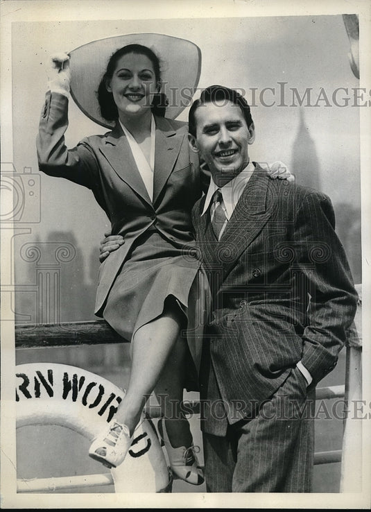 1938 Press Photo Carson & Richard Noted Dance Team Headed to Brazil - Historic Images