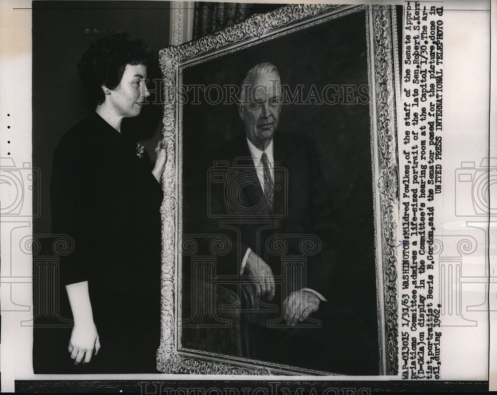 1963 Press Photo Mildred Fowlkes of the staff of the Senate Appropriations-Historic Images