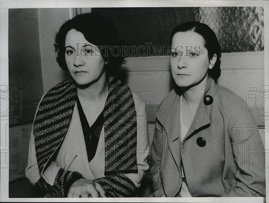 1934 Press Photo Doris Trester & Fern Gay Questioned in Dynamite Theft - Historic Images