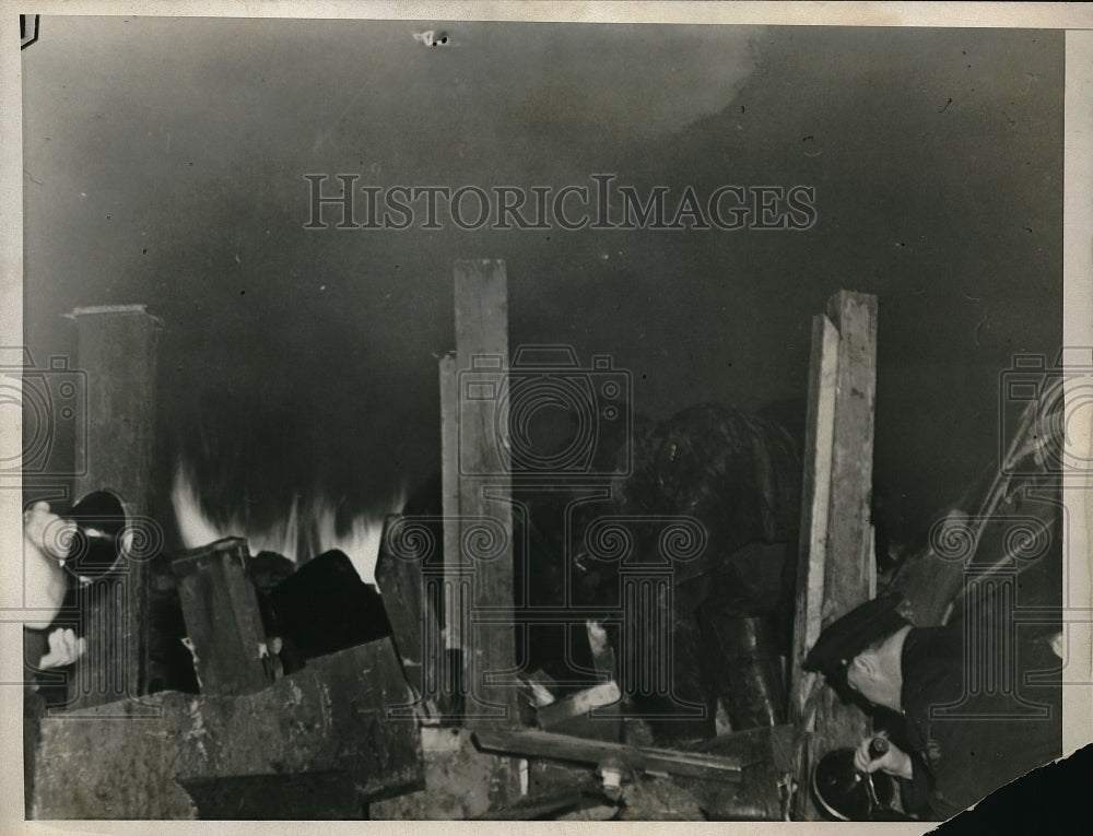 1938 Scene from a New York City Fire. - Historic Images