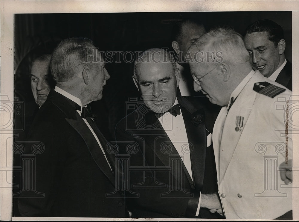 1936 Press Photo NY Gov H Lehman, Father Ed Dale,Mayor SD Wilson.Gov T Green - Historic Images