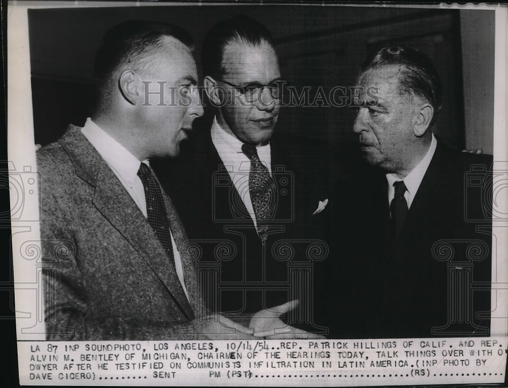 1954 Press Photo Representatives Patrick Hillings & Alvin Bentley - Historic Images