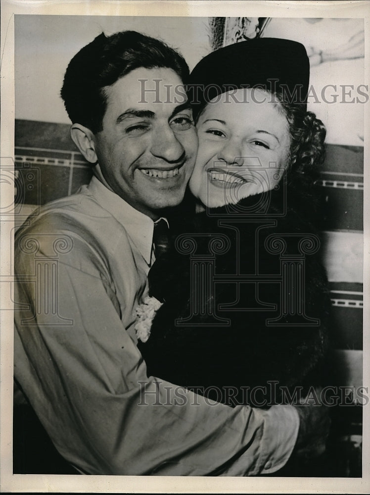 1949 Press Photo Mr &amp; Mrs Angelo Domenico American Bowling Congress - Historic Images
