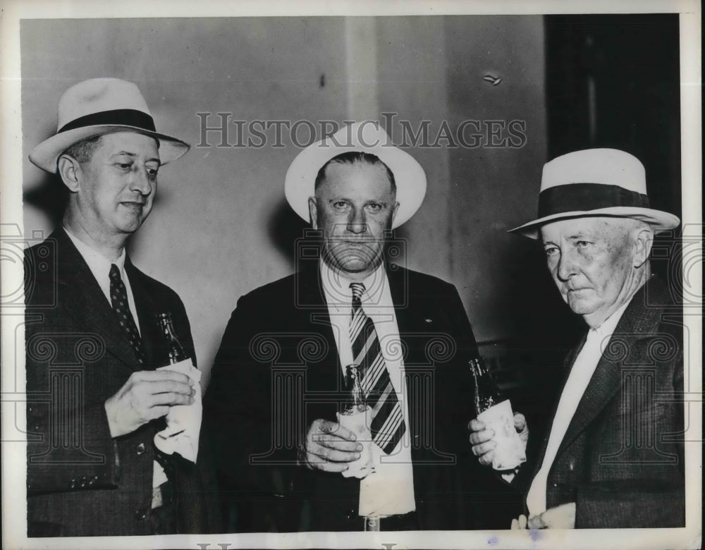 1937 Press Photo Warden T E Ware, R G McConnell, W N Lott-Historic Images