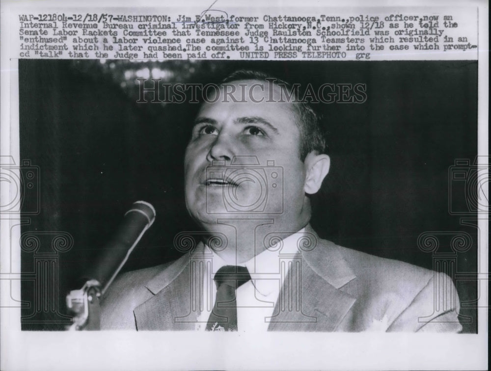 1957 Jim E. West Former Police Officer &amp; Criminal Investigator - Historic Images