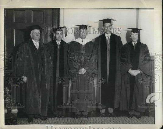 1931 WRU Honorary Degrees, Prof. Rand, Rubinstein, Vinson, Wilbur - Historic Images