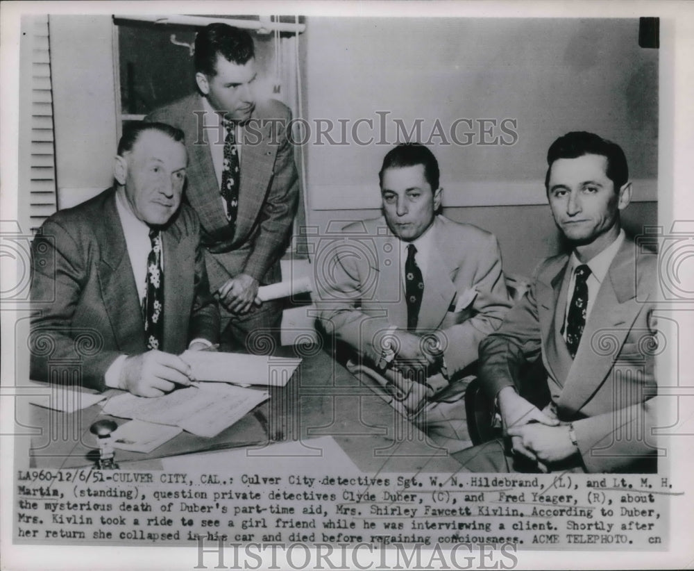 1951 Sgt. W.N. Hildebrand and Lt. M.H. Martin with Clyde Duber - Historic Images