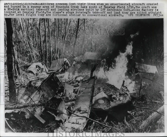 1967 Press Photo Crewmen lost their lives Mountain Creek Lake - Historic Images