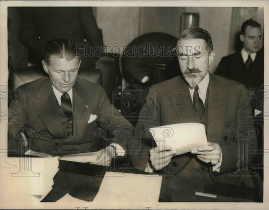 1934 E Burd Grubb President of Curb Exchange & Counsel William Lockw - Historic Images