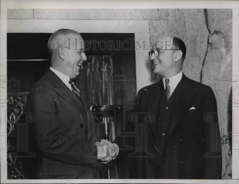 1937 Ernest T.Weib of Natl. Steel. and T.M.Girdler of Republic Steel - Historic Images