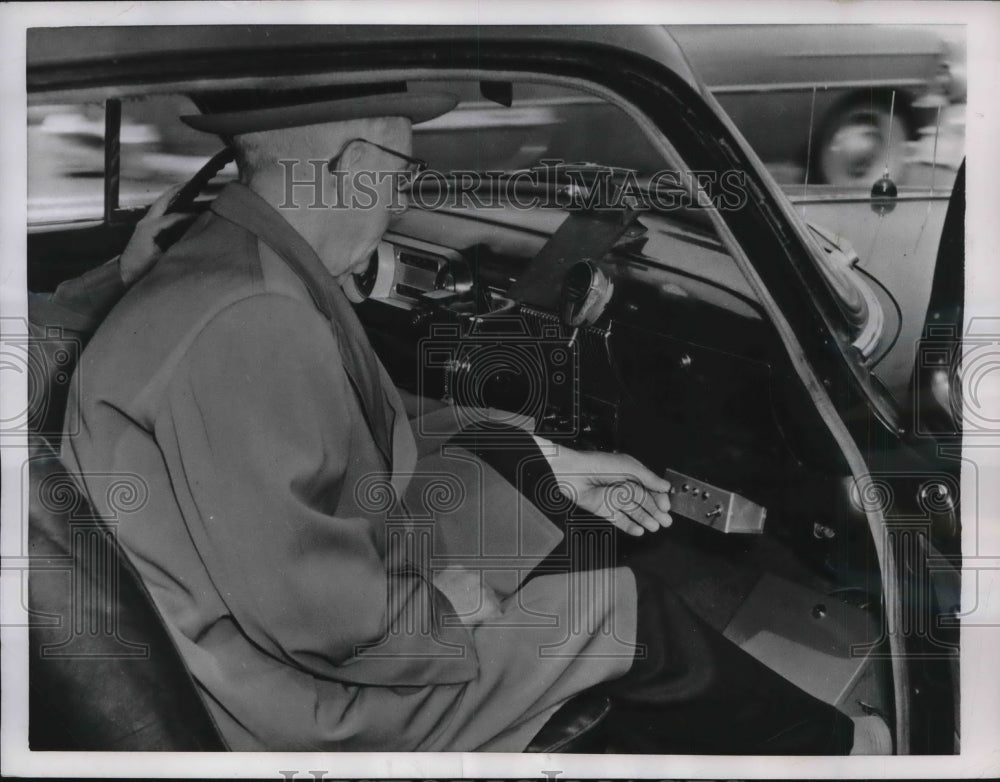 1956 Chief Jeremiah O&#39;Connel control traffic at his vehicle.-Historic Images