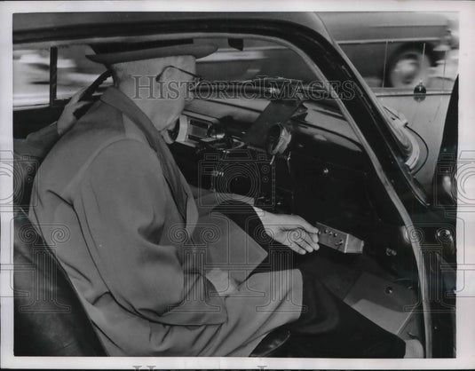 1956 Chief Jeremiah O'Connel control traffic at his vehicle.-Historic Images