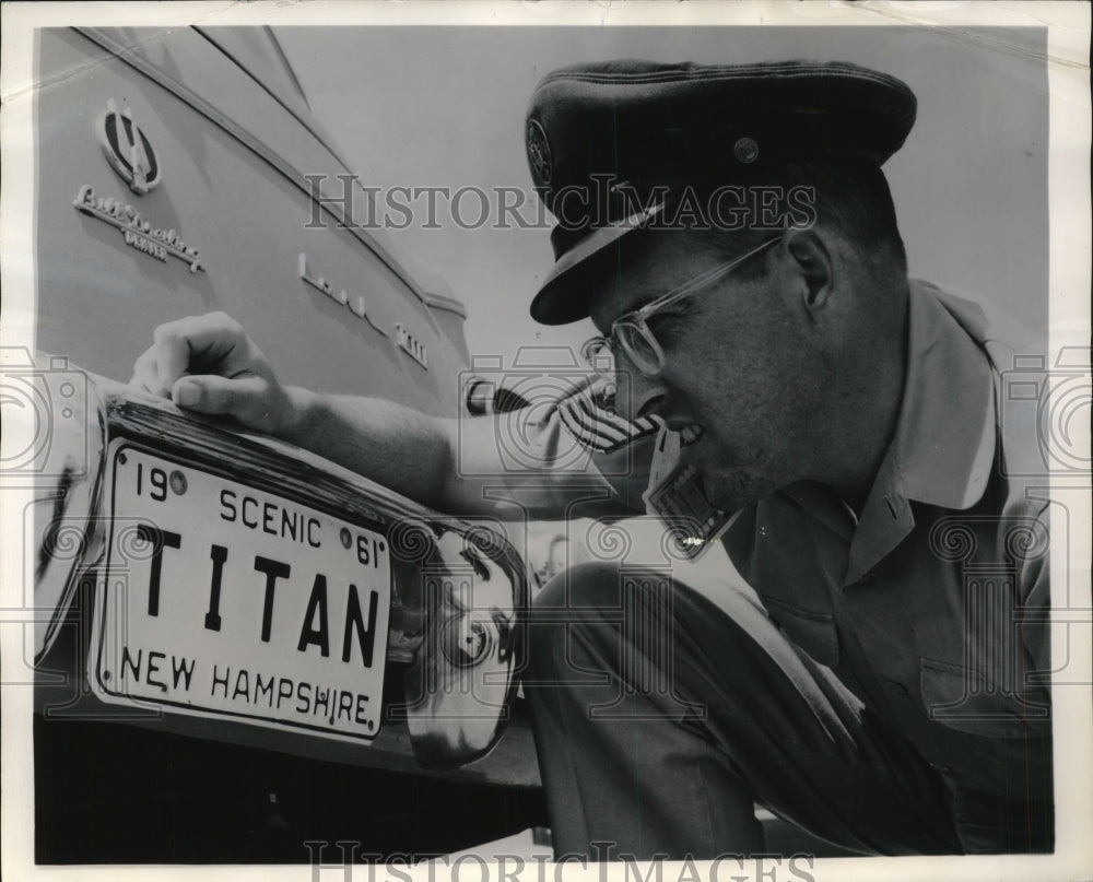 1961 M/Sgt. Arthur Walling with his car-Historic Images