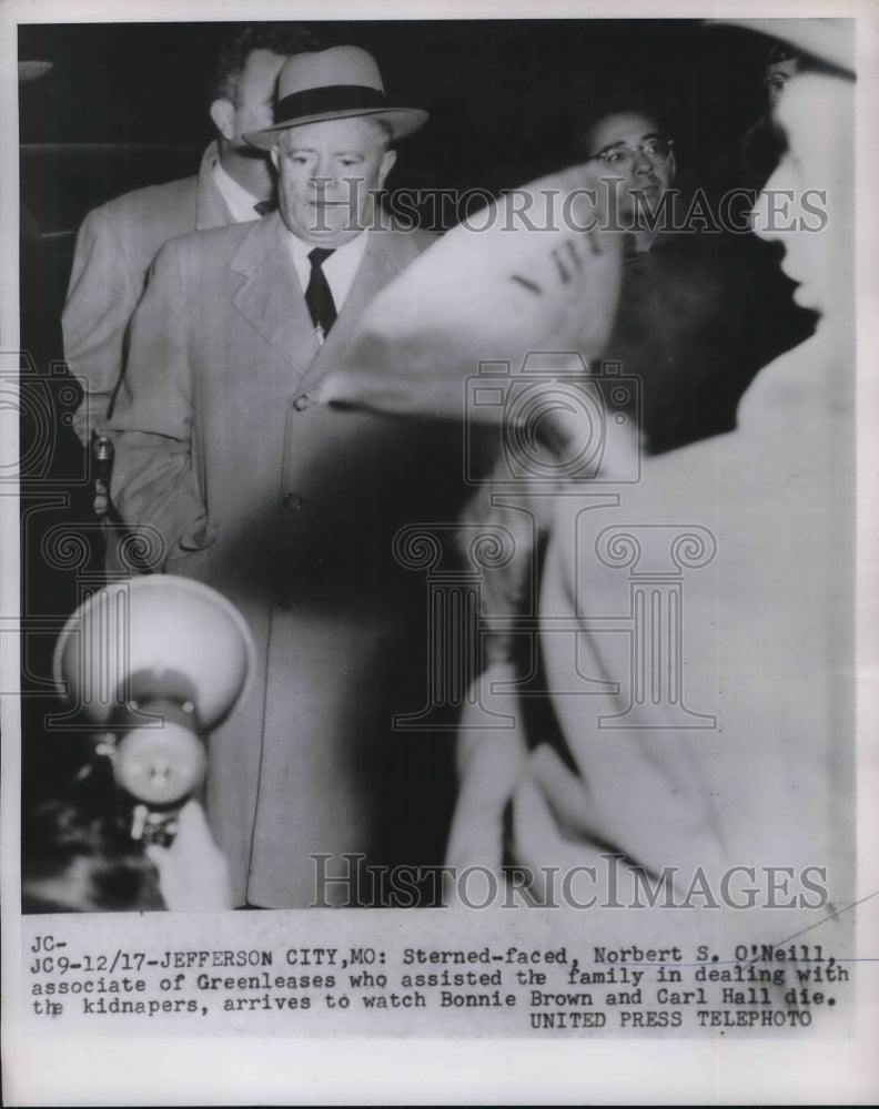 1953 Press Photo Norbert S O&#39;Neill Associate of Greenleases - Historic Images