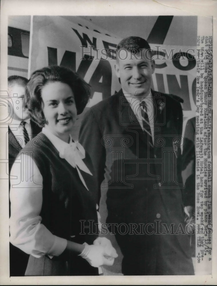 1963 Football coach Jim Owens with Nancy Kneeland - Historic Images