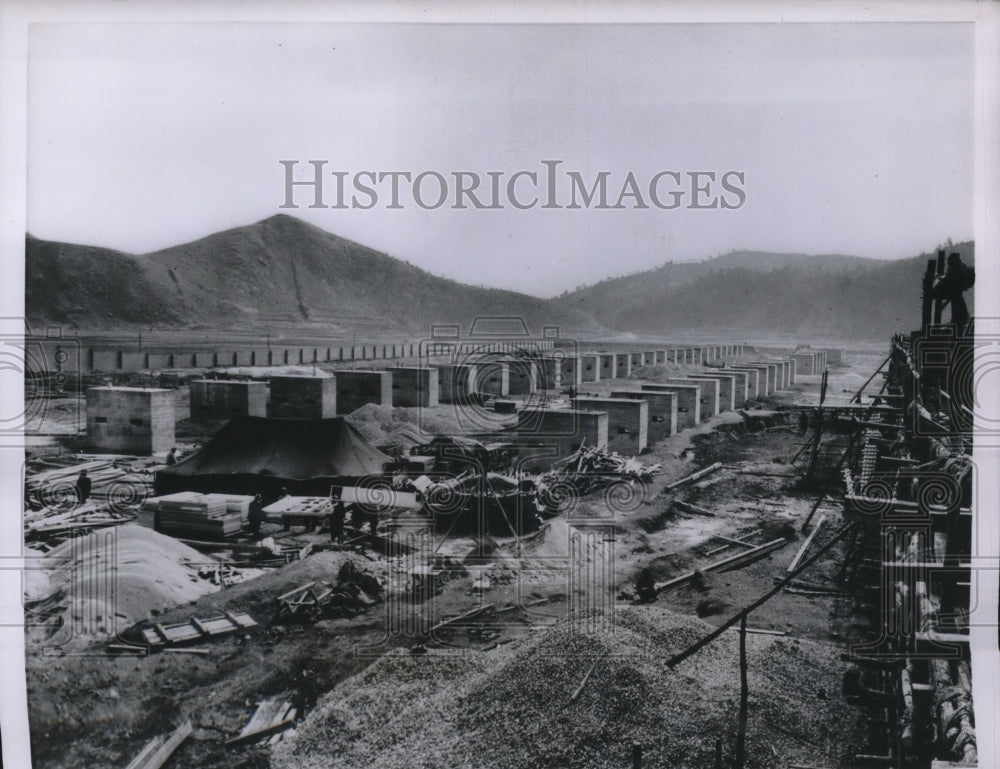 1956 The blocks are foundations for one of the main buildings in-Historic Images