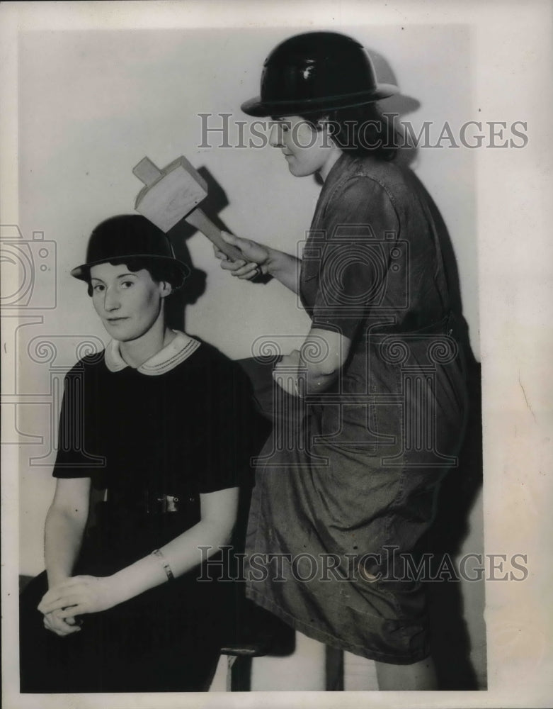 1940 Britain Splinterproof Bowler for Women to prevent injury.-Historic Images