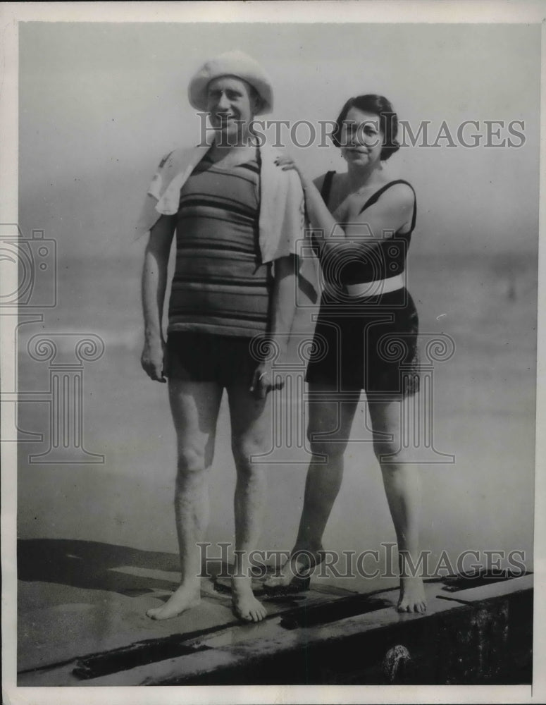 1933 Press Photo Count &amp; Countess Phillipe de Forceville in Miami - Historic Images