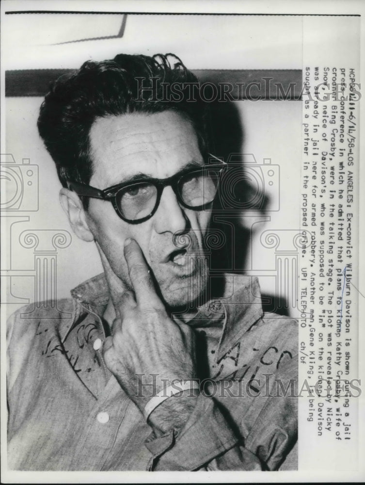1958 Press Photo Ex-convict Wilburn Davison - Historic Images