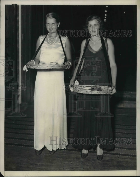 1931 Miss Rose Winslow & Valerie Graham at Red & White Ball-Historic Images