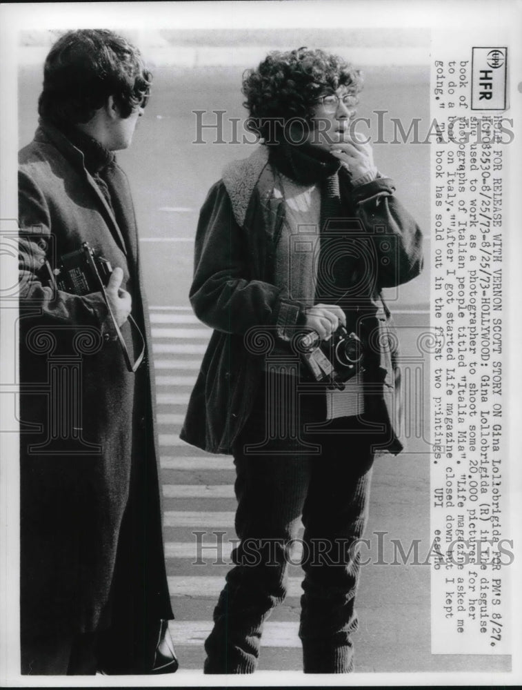1973 Actress/Photojournalist Gena Lollobrigida during photo shoot.-Historic Images