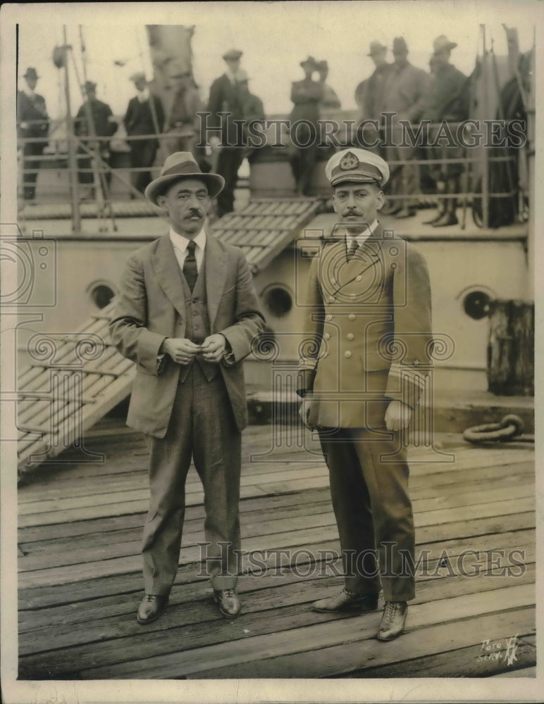 1924 Press Photo Captain Arturo Lapham &amp; Commander Leon Targle - neb29858 - Historic Images