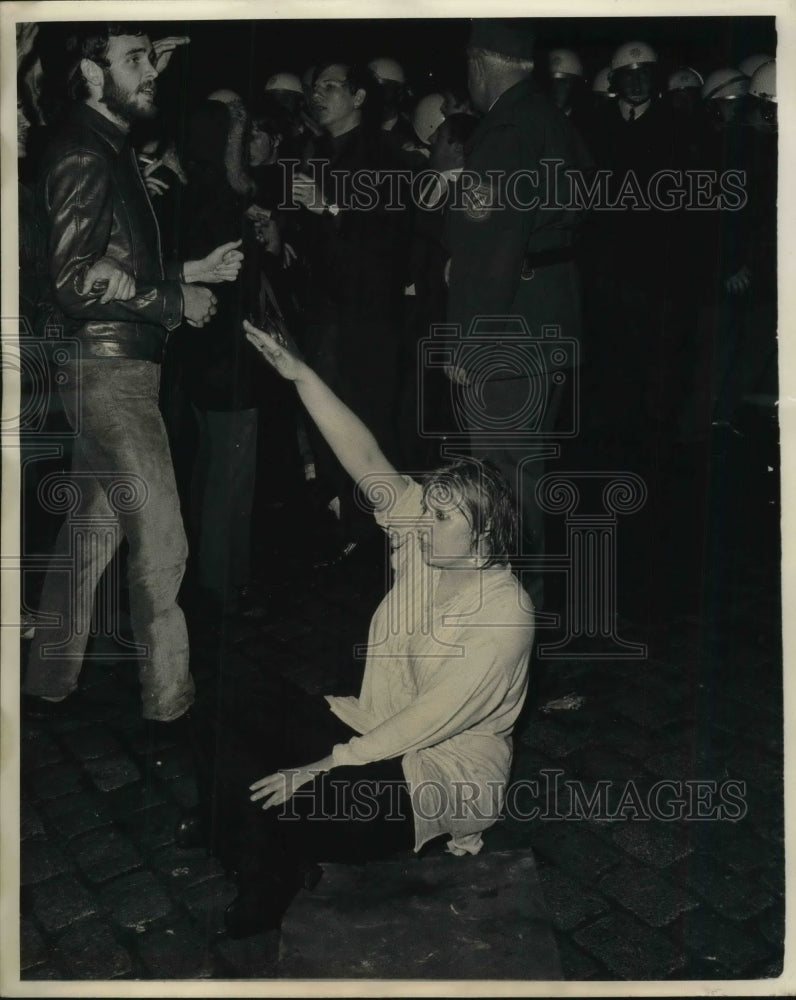 1969 Nuremberg, Germany, police use water cannons on demonstrators-Historic Images