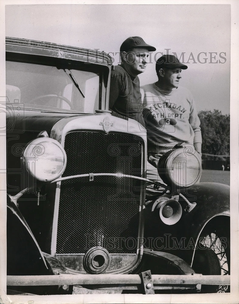 1951 Bill Orwig, Bennie Oosterbaan, Michigan University coaches - Historic Images